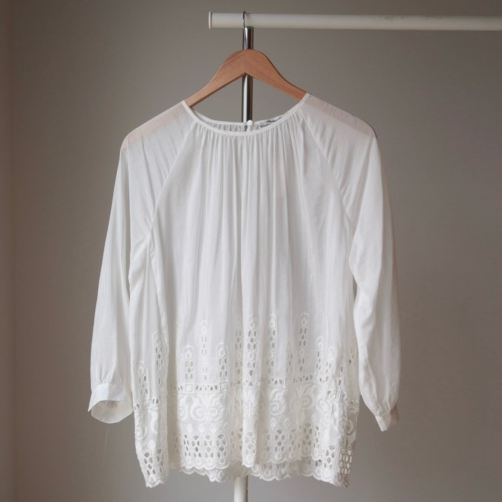Madewell Ivory Eyelet Blouse